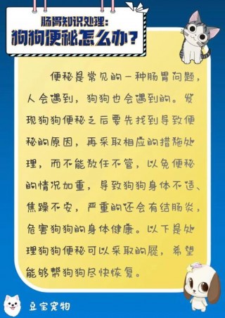 小狗狗便秘怎么办？小狗便秘了怎么办（最新）