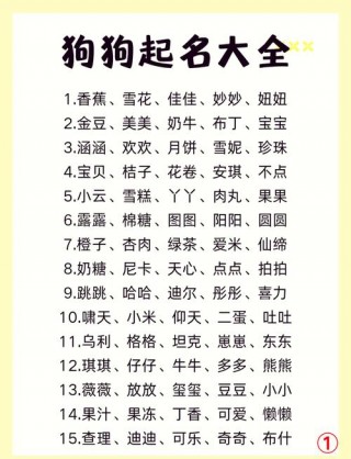 好听的狗狗名字大全？好听的狗狗名字新颖（最新）