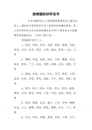 猫咪的名字萌一点的？猫咪的名字可爱的（最新）