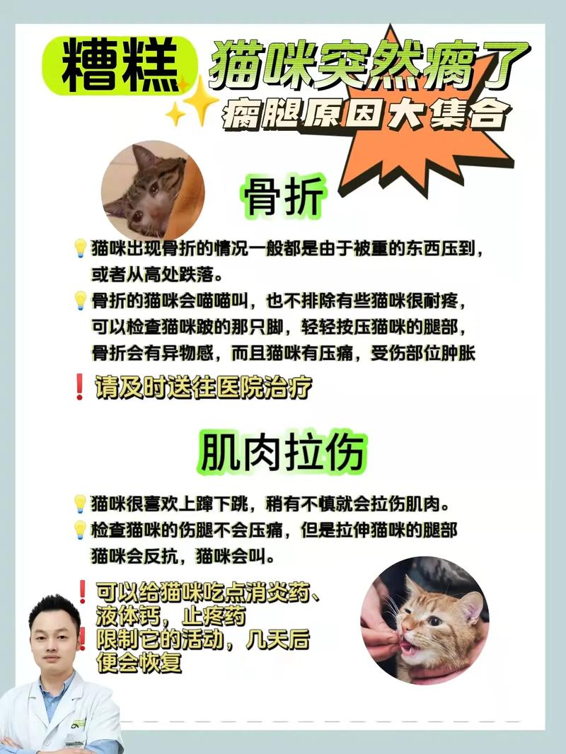 猫咪高处坠落左后腿一瘸一瘸的能自愈吗?