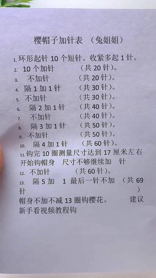 手工钩花镂空帽子教程