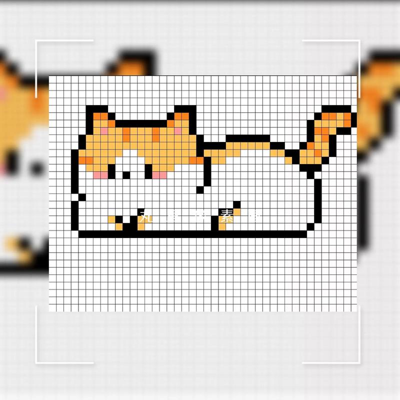 可爱的猫咪用格子本怎么画