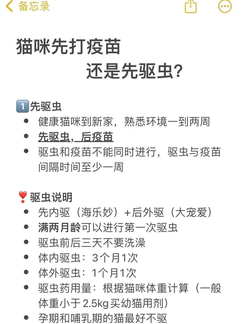 猫先驱虫还是先打疫苗