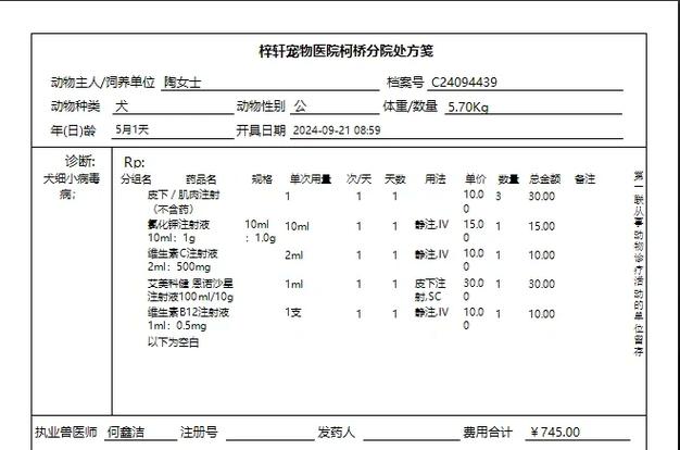 狗得了细小治疗多少钱