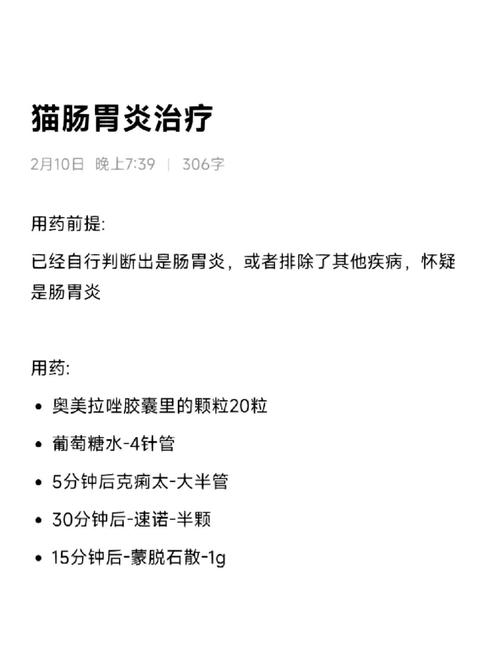 猫咪肠胃炎个人治疗经验分享