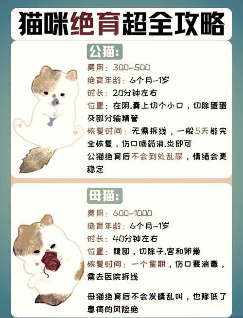 猫咪绝育手术费用多少?