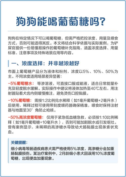 人喝的葡萄糖狗能喝吗